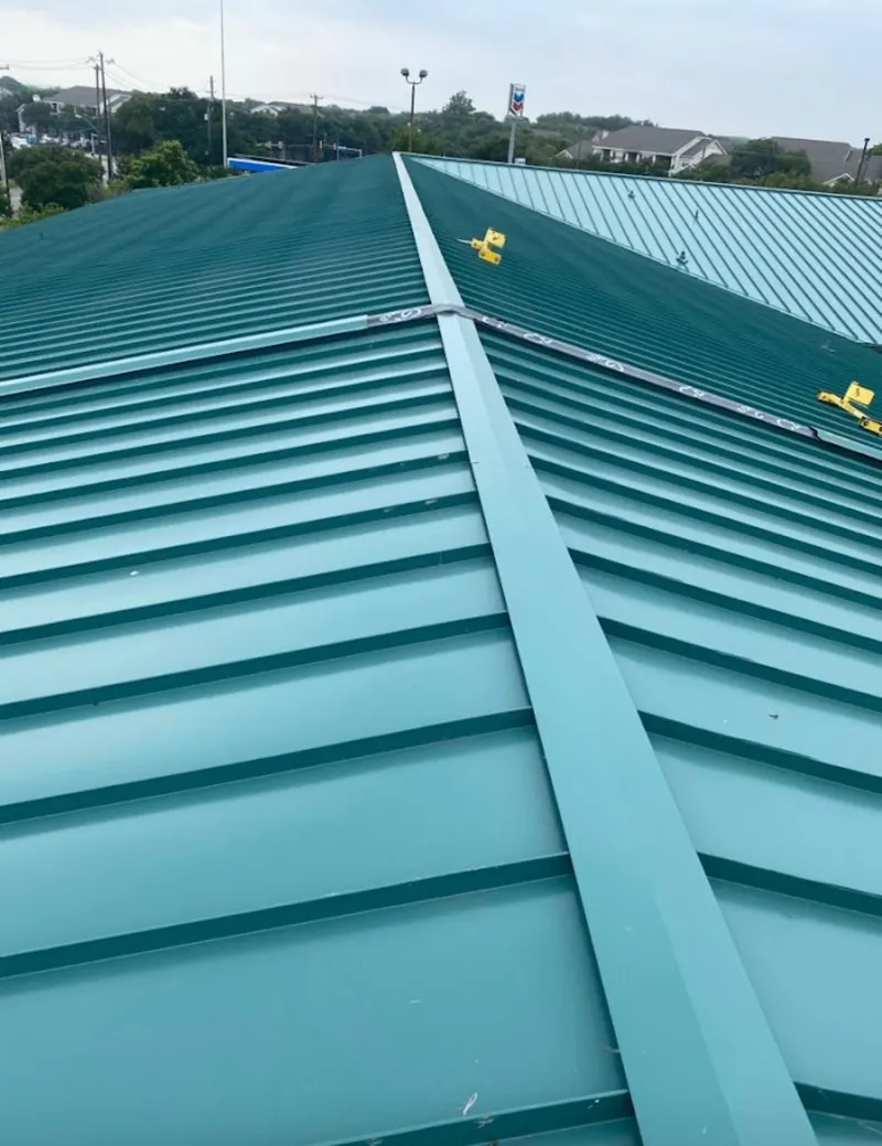 Green commercial metal roof ridge and valley for Metal Roof Repair in Utica